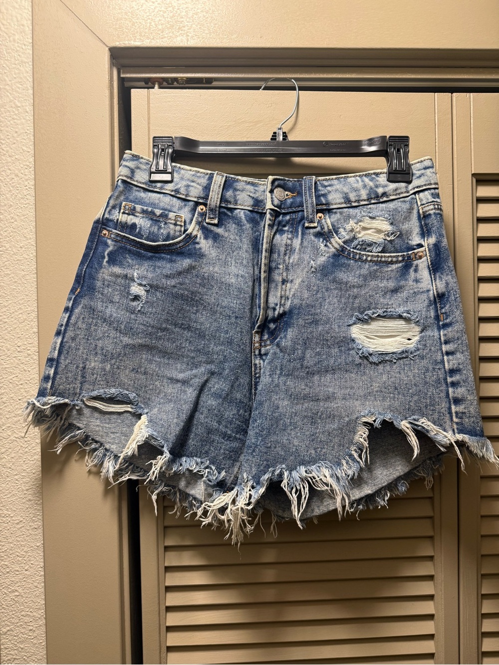 wild fable Distressed Light Blue Denim Cutoff Shorts